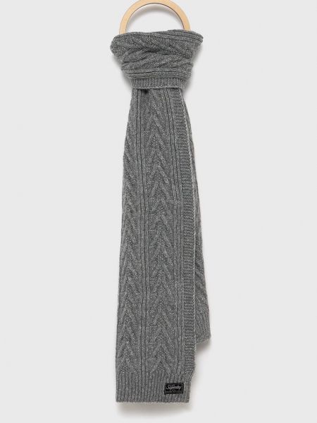 Vlněný šátek Superdry šedý