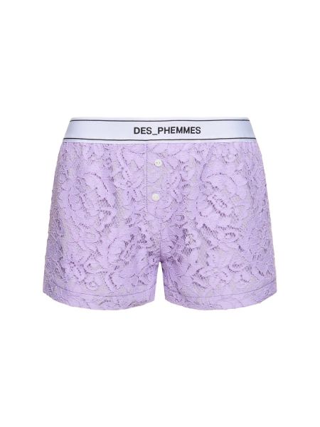 Pantalones cortos de encaje Des Phemmes violeta