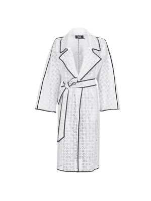 Csipkés hímzett kabát Karl Lagerfeld fehér