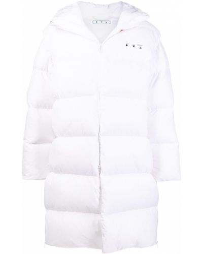 Палто с принт Off-white бяло