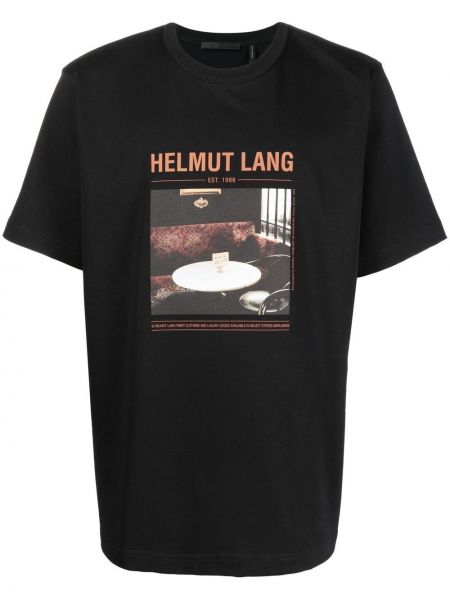 Тениска с принт Helmut Lang черно