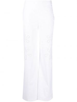 Прав панталон на цветя Boutique Moschino бяло