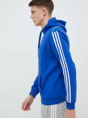 Mikina s kapucí s aplikacemi Adidas Performance modrá