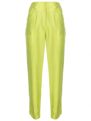 Копринени панталон Emporio Armani зелено
