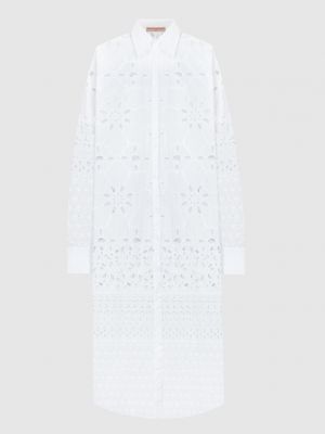 Белое кружевное платье-рубашка Ermanno Scervino