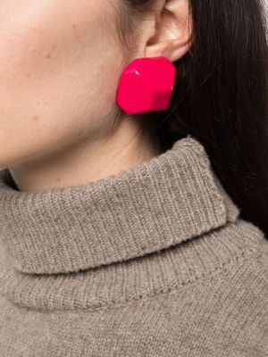 Boucles d'oreilles à imprimé à boucle Emporio Armani rose