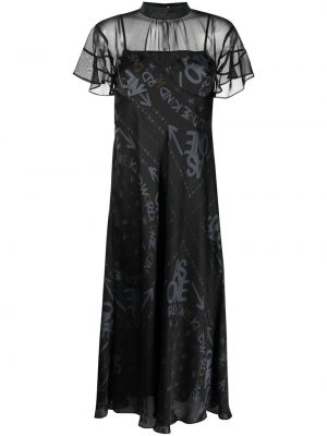 Sukienka z nadrukiem Sacai czarna
