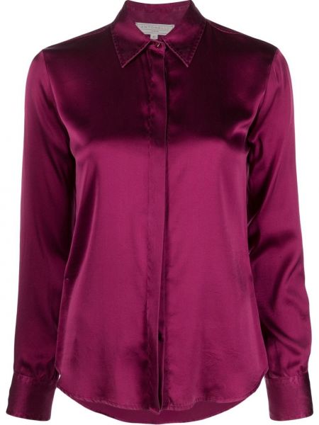 Satenska srajca z gumbi Antonelli vijolična