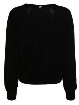 Mežģīņu kokvilnas džemperis Twinset melns