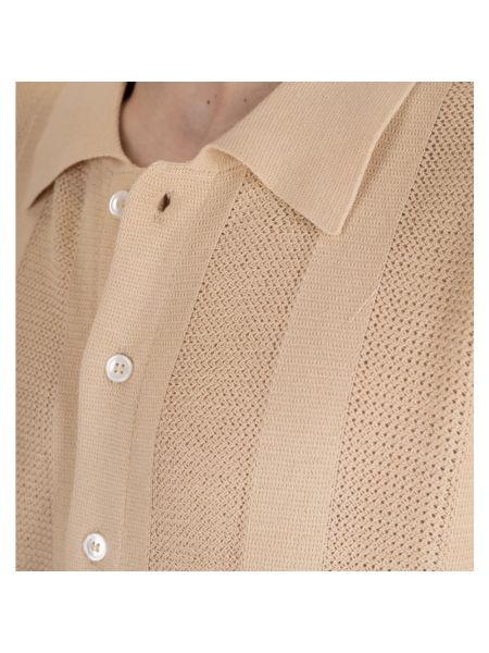 Camisa de algodón de punto retro Daniele Fiesoli beige
