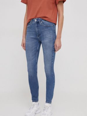 Jeansy skinny z kieszeniami slim fit Calvin Klein Jeans niebieskie