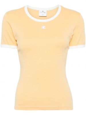Bavlnené tričko Courreges žltá