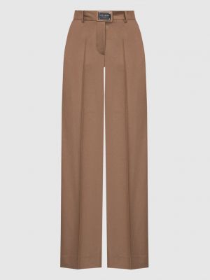 Вовняні прямі брюки Dolce&gabbana коричневі