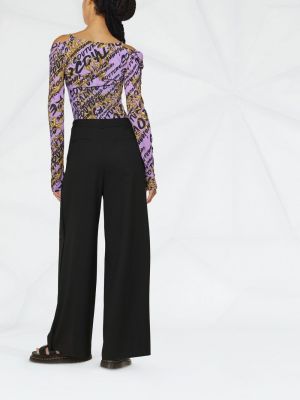 Body z nadrukiem Versace Jeans Couture fioletowy