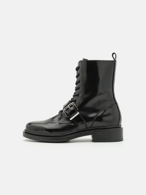 Кожаные ботинки на шнуровке Zign черные