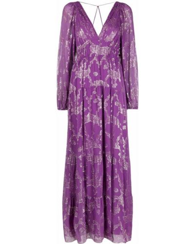 Vestido de noche de flores con estampado Ba&sh violeta