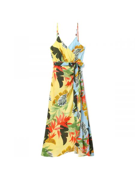 Mini šaty s tropickým vzorem Desigual žluté