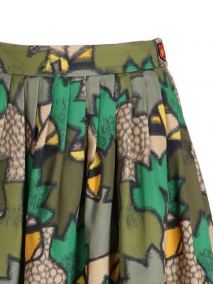 Mini spódniczka z nadrukiem plisowana w kamuflażu Kenzo zielona