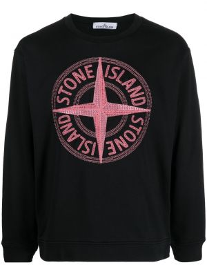 Sweatshirt med broderi Stone Island svart