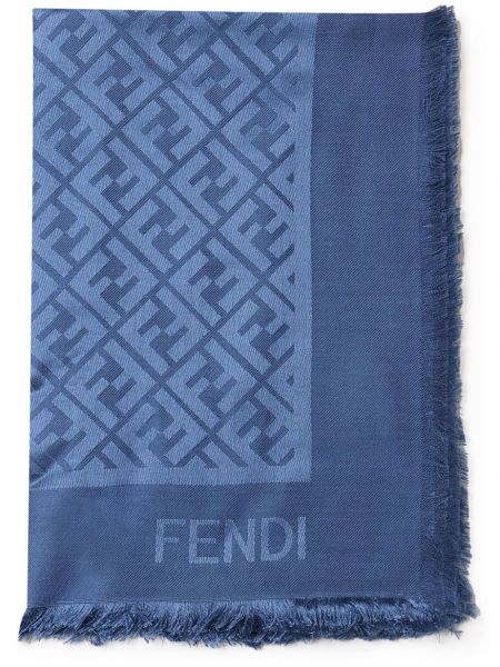 Jacquard tørklæde Fendi blå