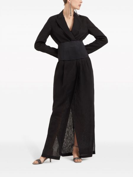 Sukienka wieczorowa bawełniana Brunello Cucinelli czarna