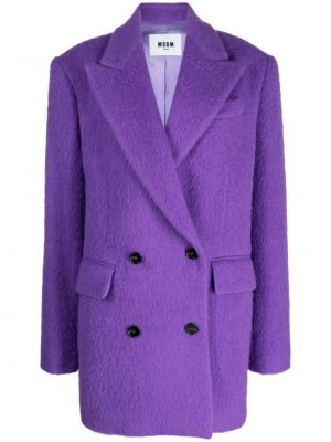 Plstěný kabát Msgm fialový
