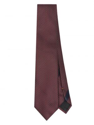 Jedwabny krawat żakardowy Zegna czerwony