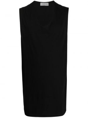 Oversized βαμβακερό αμάνικο γιλέκο Yohji Yamamoto μαύρο