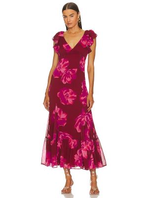 Vestido largo de flores Tularosa rosa