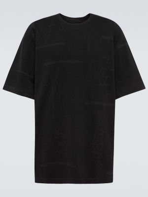 Koszulka bawełniana z dżerseju oversize Byborre czarna