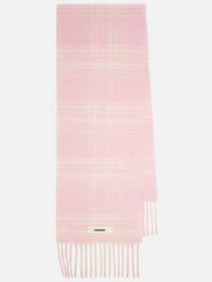 Sciarpa di lana a quadri Jacquemus rosa