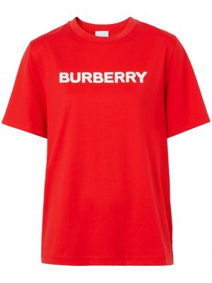 Tričko s potiskem Burberry červené