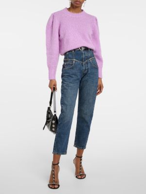 Straight leg jeans a vita alta Isabel Marant blu
