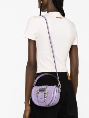 Kožená shopper kabelka s přezkou Versace Jeans Couture
