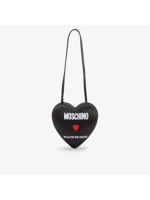 Атласная сумка через плечо Moschino черная