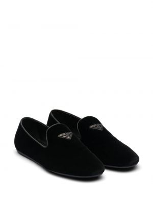 Loafers en velours Prada noir