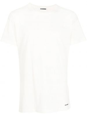 Priliehavé tričko s okrúhlym výstrihom Jil Sander biela