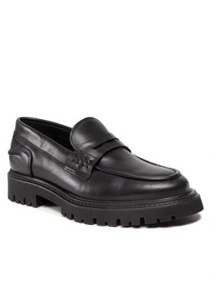 Кожени ниски обувки Les Deux черно