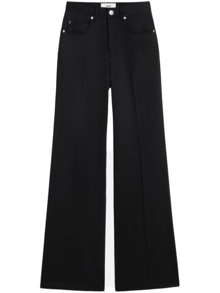 Zvonové džíny s vysokým pasem Ami Paris černé