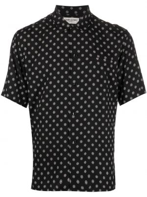 Chemise à imprimé à motifs abstraits Saint Laurent noir