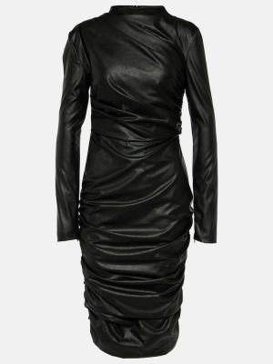 Mākslīgas ādas dabīgās ādas midi kleita Tom Ford melns
