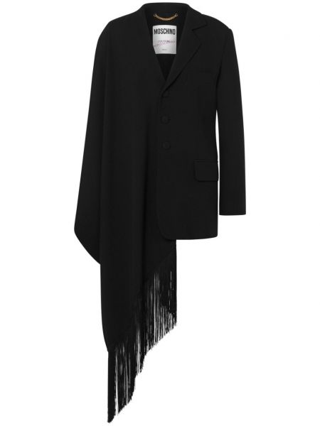 Asymmetrisk frynser blazer Moschino sort