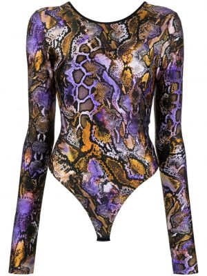 Body à imprimé à motif serpent Just Cavalli violet
