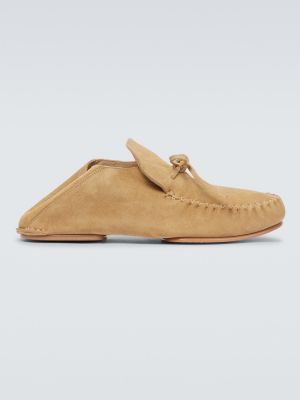 Pantofi loafer din piele de căprioară Loewe bej