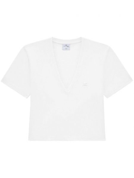 Bavlnené tričko Courreges biela