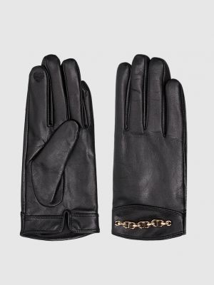 Шкіряні рукавички Twinset чорні