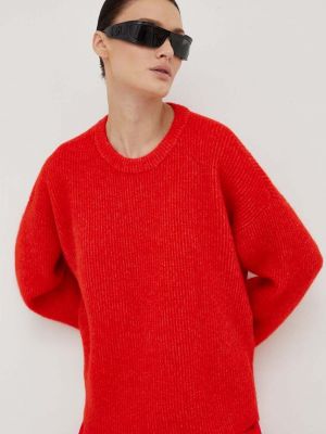 Sweter wełniany Gestuz czerwony