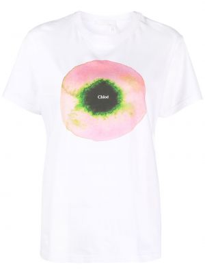 T-shirt mit print Chloé weiß