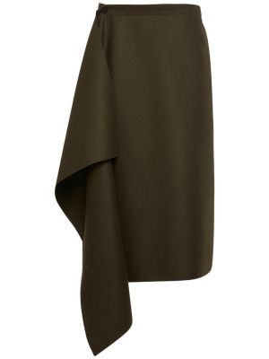 Kašmírové vlněné midi sukně Moncler zelené