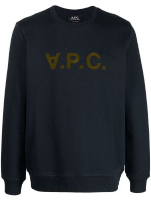 Sweat à imprimé A.p.c. bleu